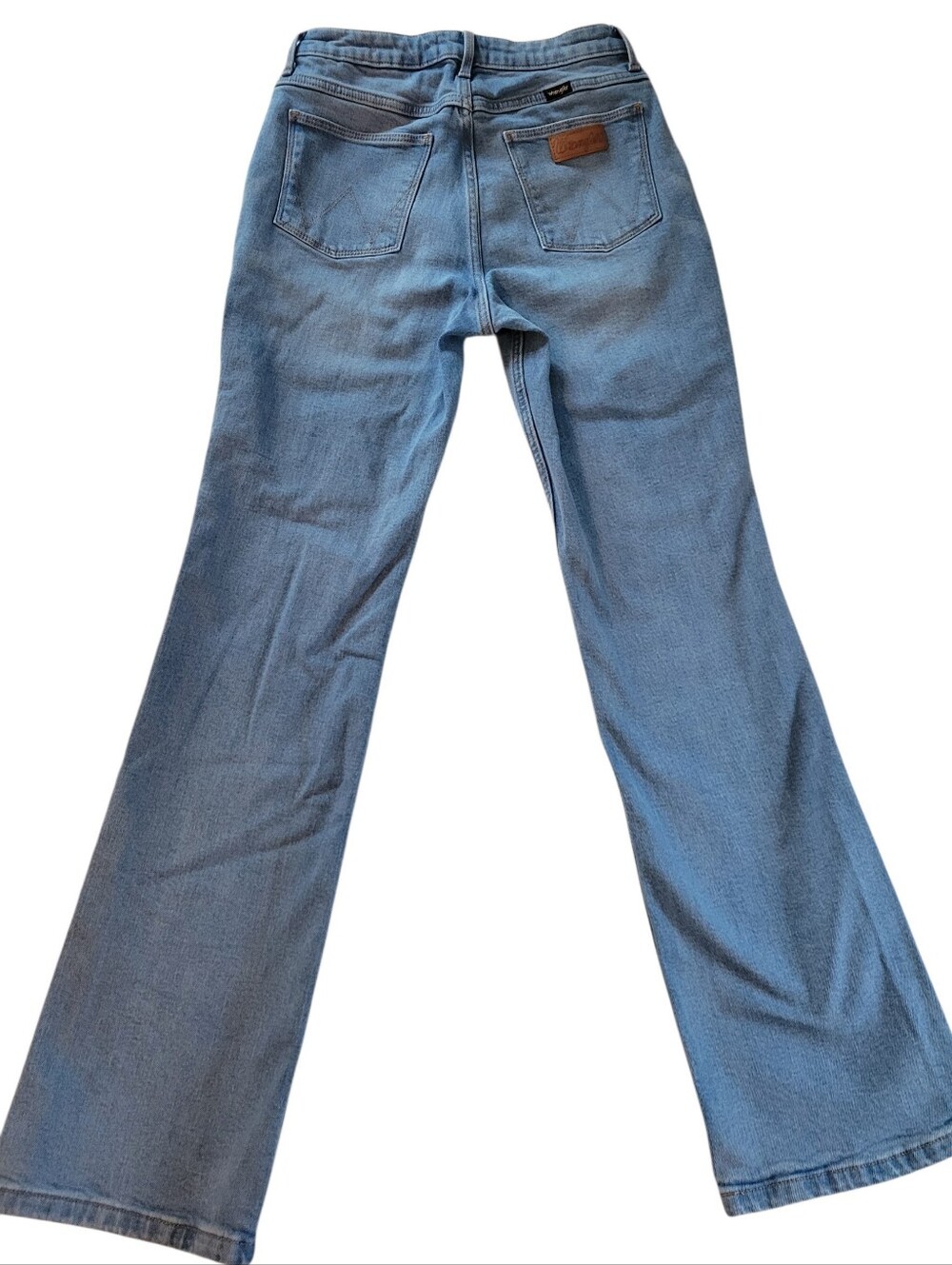 Wrangler High Rise Dune Bootcut Jeans Light Wash 28x32 Stretch Slim Fit Denim